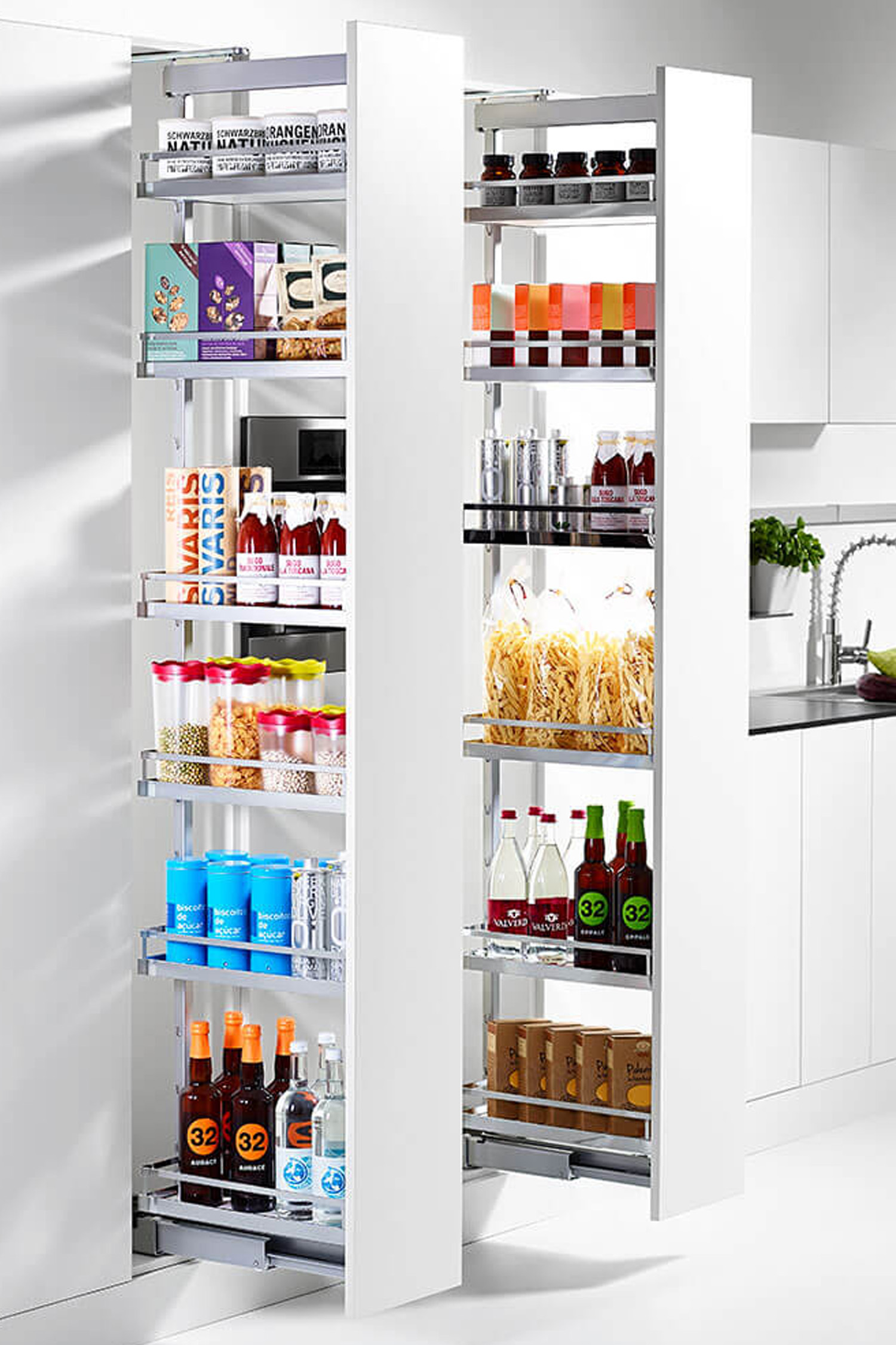 Dispensa Pull-Out Pantry Frame with adjustable shelves
